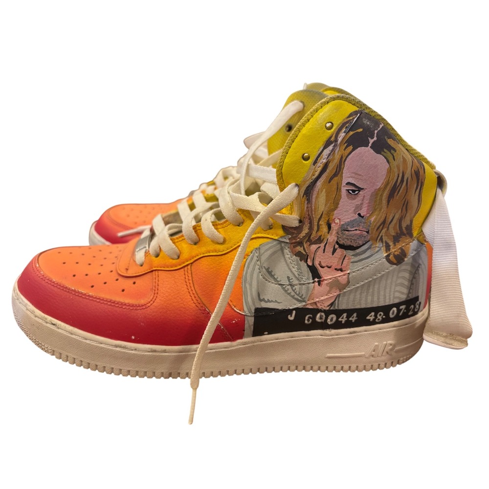 Nike Air Force 1 High 07 Custom Sunset Character Art Kurt Cobain Mug Shot